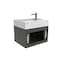 Castello Usa Amazon 24-inch Black Vanity Set with White Top and Chrome Handles CB-MC-24BLK-CHR-2056-WH - alternate 3